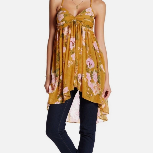 NWT Free People Mirage Tunic Tank Babydoll Yellow Fairy Whimsical Size Small● - Picture 10 of 10